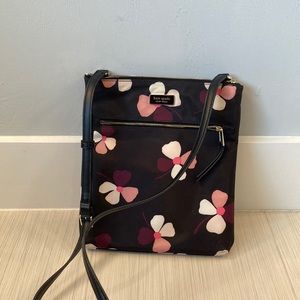 Black floral Kate Spade nylon Crossbody